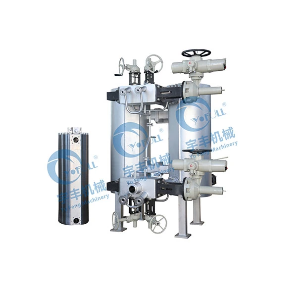 Final-stage candle melt filter used before downstream polymer processing